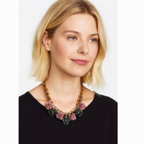 Lulu Frost Sequin Rumba Gold Played Chain Link Statement Necklace - Picture 2 of 6